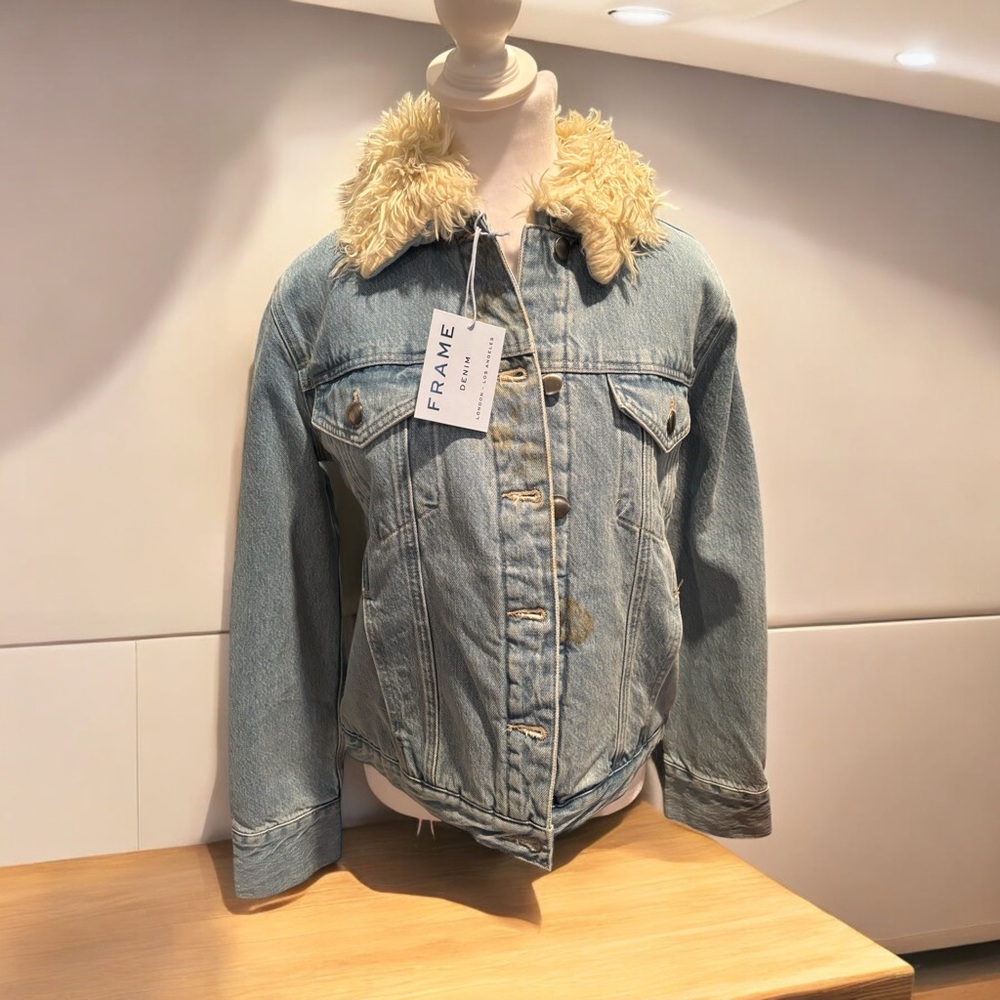FINAL🍗FRAME DENIM FULLY FAUX LAMB LINEN FALL WINTER JACKET.